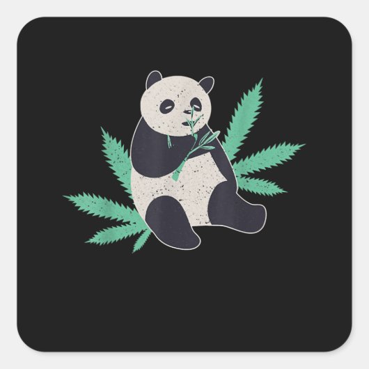 Dierlijke Panda Weed Stoner Gift Vierkante Sticker (Voorkant)