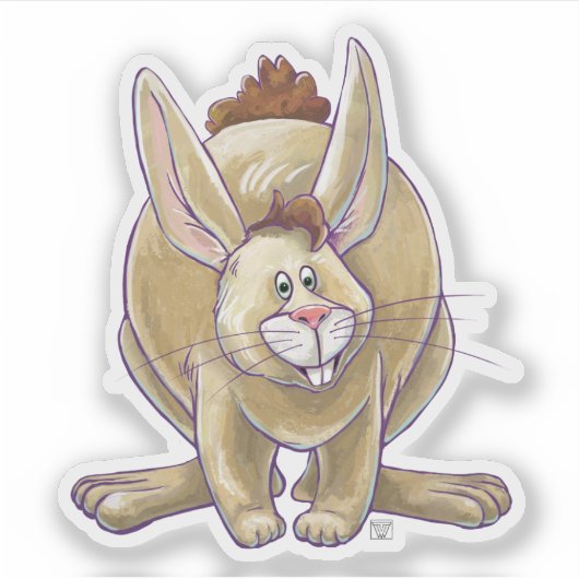 Dierlijke parade Fluffy Rabbit Sticker (Voorkant)