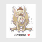 Dierlijke parade Fluffy Rabbit Sticker (Vel)