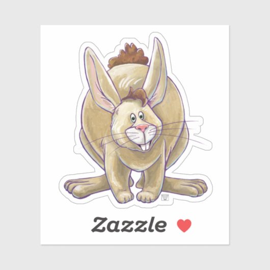 Dierlijke parade Fluffy Rabbit Sticker (Vel)