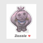 Dierlijke parade Hippopotamus Silhouette Sticker (Vel)