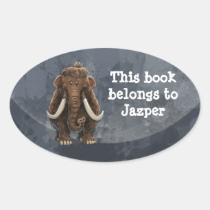 Dierlijke parade Mastodon Ovale Sticker