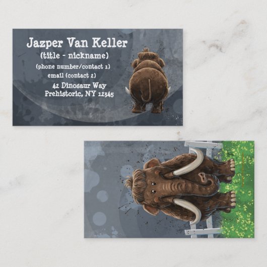 Dierlijke parade Mastodon Visitekaartje (Voorkant / Achterkant)