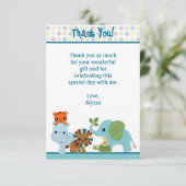 Dierlijke parade-oerwoud Hartelijk dank, 3,5-inch Bedankkaart (Staand voorkant)