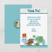 Dierlijke parade-oerwoud Hartelijk dank, 3,5-inch Bedankkaart (Voorkant / Achterkant)