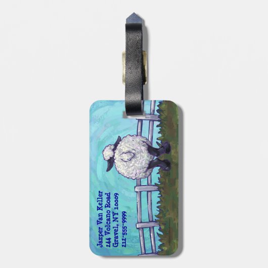 Dierlijke paradeschapen bagagelabel (Achterkant verticaal)