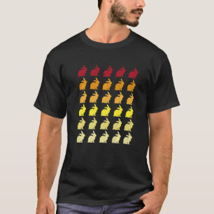 Dierlijke patronen konijnenretro t-shirt