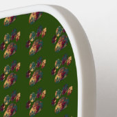 Dierlijke Paw Silhouet Thanksgiving Groen Aangepas Pickleball Paddle (Links Detail)