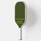 Dierlijke Paw Silhouet Thanksgiving Groen Aangepas Pickleball Paddle (Links)