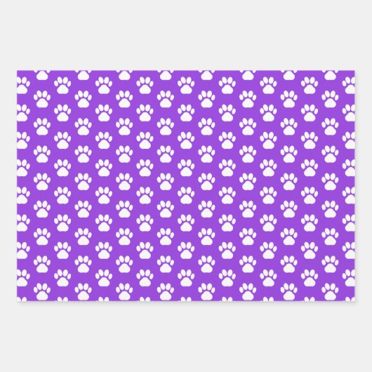 Dierlijke Paws Verpakking Papier Paarse Roze Set v Inpakpapier Vel (Voorkant 3)