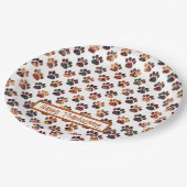 Dierlijke Poot Silhouet Thanksgiving Pawty Wit Papieren Bordje (Gekanteld)