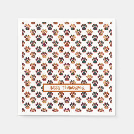 Dierlijke Poot Silhouet Thanksgiving Pawty Wit Servet