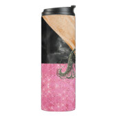 Dierlijke Print en Sequins Marmeren Edelsteen Mono Thermosbeker (Gedraaid links)