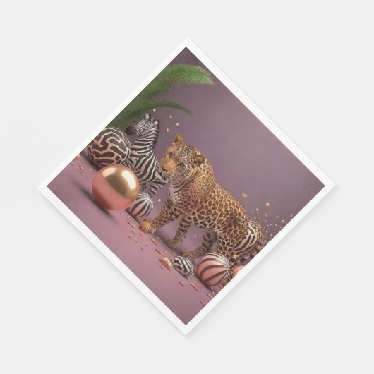 Dierlijke print papieren servetten (Hoek)