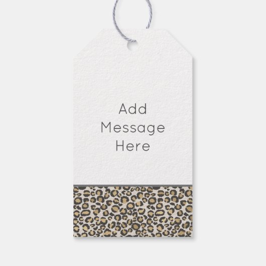 Dierlijke Print Spots EIGEN TEKST Neutrals Chic Le Cadeaulabel (Achterkant)