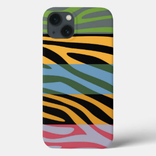 Dierlijke printhut Zebra Retro kleurig patroon 14 Case-Mate iPhone Case