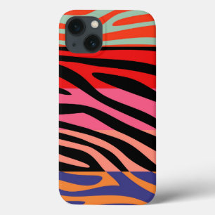 Dierlijke printhut Zebra Retro kleurig patroon 5 Case-Mate iPhone Case
