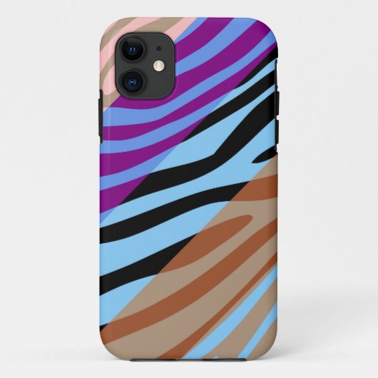 Dierlijke printhut Zebra Retro kleurig patroon 7 Case-Mate iPhone Case (Achterkant)