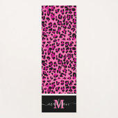 Dierlijke printluipaard Monogram Roze Yogamat (Voorkant)