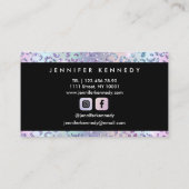 Dierlijke printluipholografisch glitter Salon Visitekaartje (Achterkant)