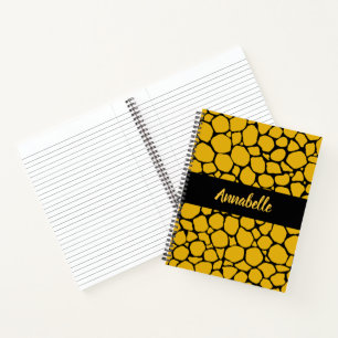Dierlijke printmosterd Geel en Zwart Patroon Notitieboek
