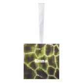 Dierlijke printolive Groen Kubus Ornament (Rechts)