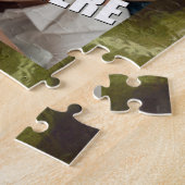 Dierlijke printolive Groen Legpuzzel (Zijkant)