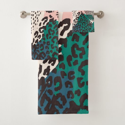 Dierlijke printpatronen bad handdoek (Insitu)