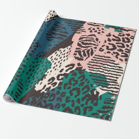 Dierlijke printpatronen cadeaupapier (Uitgerold)