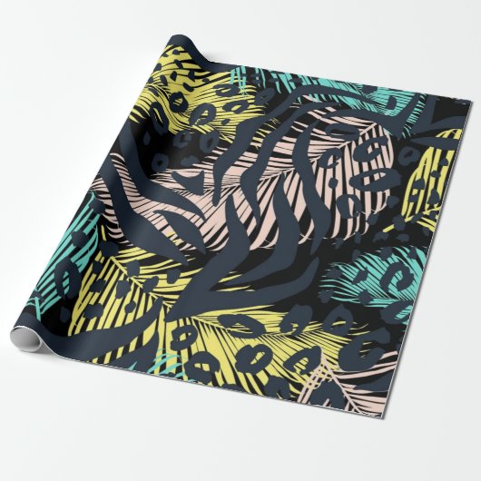 Dierlijke printpatronen cadeaupapier (Uitgerold)