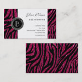 Dierlijke printpatronen Glitter Zebra Pattern en M Visitekaartje (Voorkant / Achterkant)