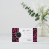 Dierlijke printpatronen Glitter Zebra Pattern en M Visitekaartje (Staand voorkant)