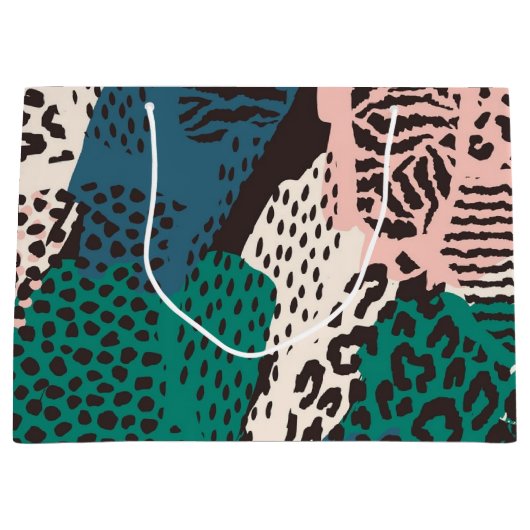 Dierlijke printpatronen groot cadeauzakje (Voorkant)