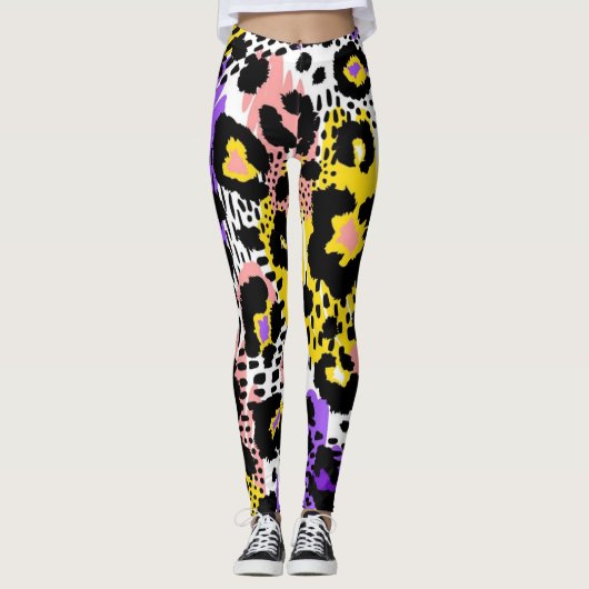 Dierlijke printpatronen leggings (Voorkant)