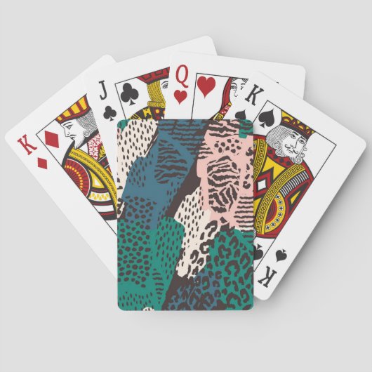 Dierlijke printpatronen pokerkaarten (Achterkant)