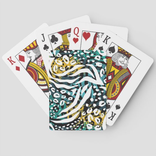 Dierlijke printpatronen pokerkaarten (Achterkant)