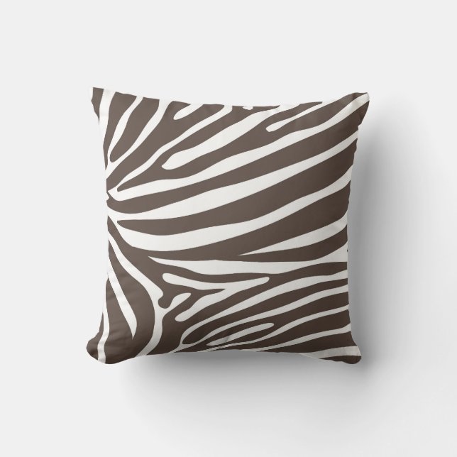 Dierlijke printpilaar - Zebra Brown Kussen (Voorkant)
