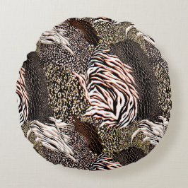 Dierlijke printplaat rondreis rond kussen