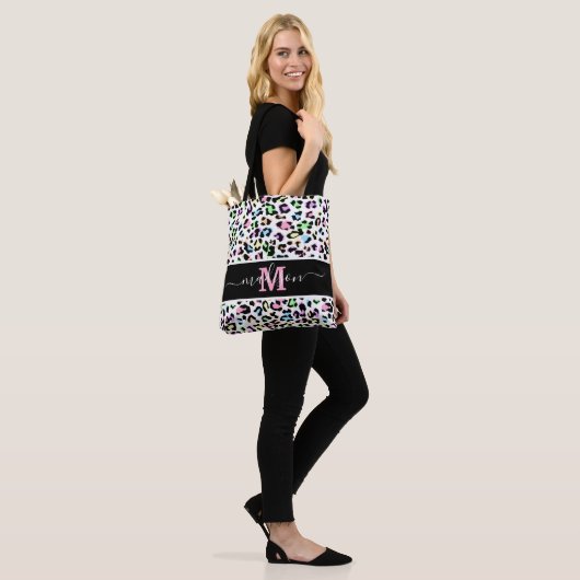 Dierlijke printplaat tote bag (Op model)