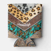 Dierlijke printpublimatie Mengsel Monogrammen Blikjeskoeler (Voorkant)