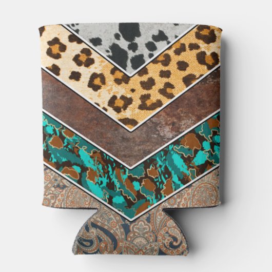 Dierlijke printpublimatie Mengsel Monogrammen Blikjeskoeler (Achterkant)