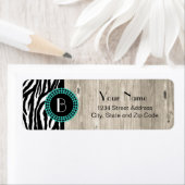 Dierlijke printZebra Patroon en monogram Etiket (Insitu)