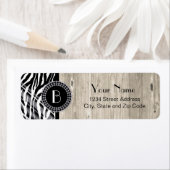 Dierlijke printZebra Patroon en monogram Etiket (Insitu)