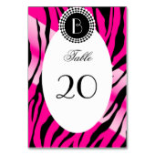 Dierlijke printZebra Patroon en monogram Kaart (Achterkant)