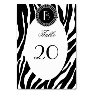 Dierlijke printZebra Patroon en monogram Kaart