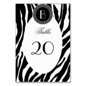 Dierlijke printZebra Patroon en monogram Kaart (Achterkant)
