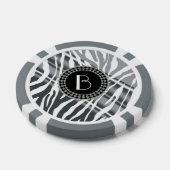 Dierlijke printZebra Patroon en monogram Pokerchips (Enkel)