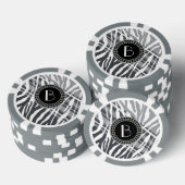 Dierlijke printZebra Patroon en monogram Pokerchips (Opstapeling)