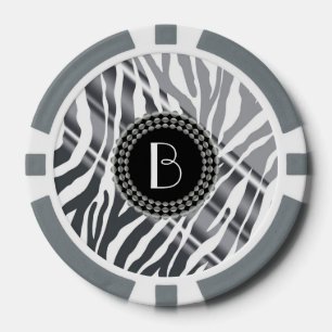 Dierlijke printZebra Patroon en monogram Pokerchips