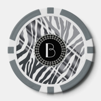 Dierlijke printZebra Patroon en monogram Pokerchips